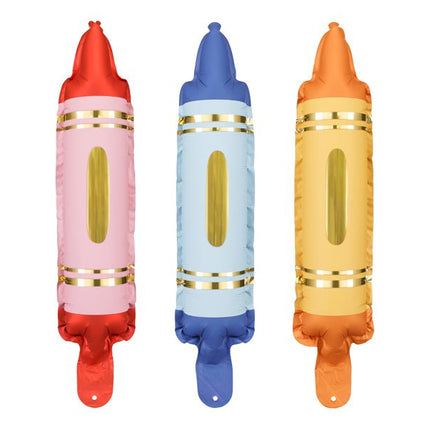 Gekleurde Helium Ballon Potlood Leeg 30cm 3st van Partydeco koop je bij Partywinkel