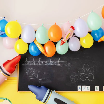 Gekleurde Helium Ballon Potlood Leeg 30cm 3st van Partydeco koop je bij Partywinkel