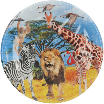 Gekleurde Jungle Borden 23cm 8st van Folat koop je bij Partywinkel