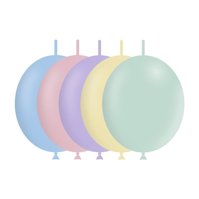 Gekleurde Knoopballonnen Pastel 30cm 50st van Balloonia koop je bij Partywinkel