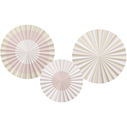 Gekleurde Papieren Waaiers Pastel 35cm 3st van Folat koop je bij Partywinkel