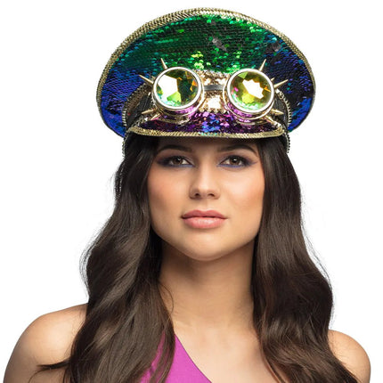 Gekleurde Pet Steampunk Bril van Boland koop je bij Partywinkel