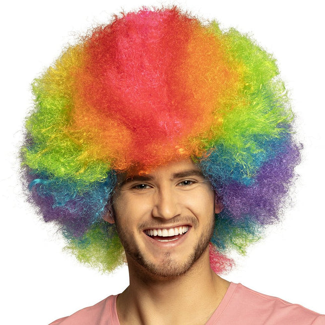 Gekleurde Pruik Afro Clown van Boland koop je bij Partywinkel