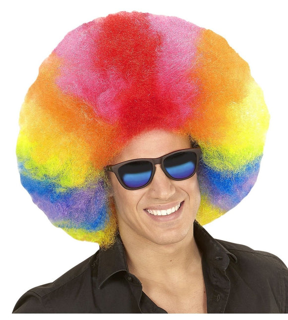 Gekleurde Pruik Afro Extra Groot van Widmann koop je bij Partywinkel