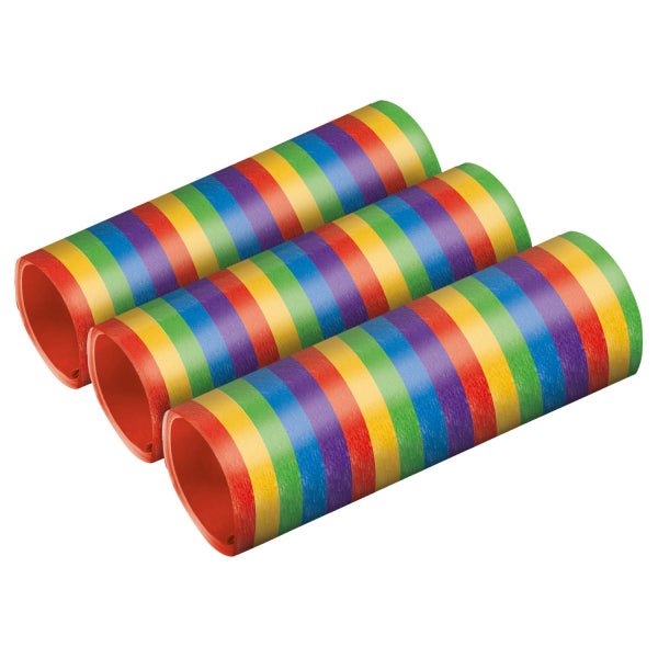 Gekleurde Serpentine Regenboog Gestreept 4m 3st van Riethmueller koop je bij Partywinkel