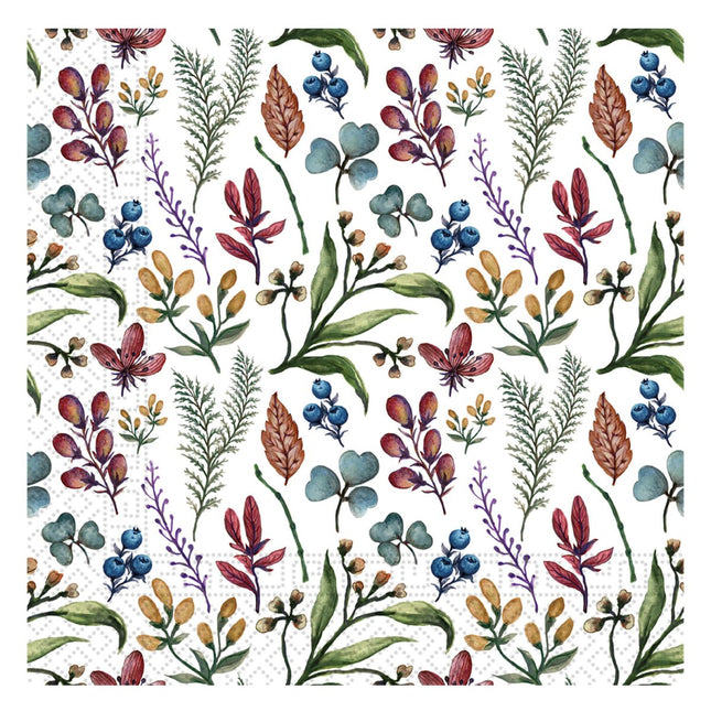 Gekleurde Servetten Herbs 33cm 20st van Procos koop je bij Partywinkel