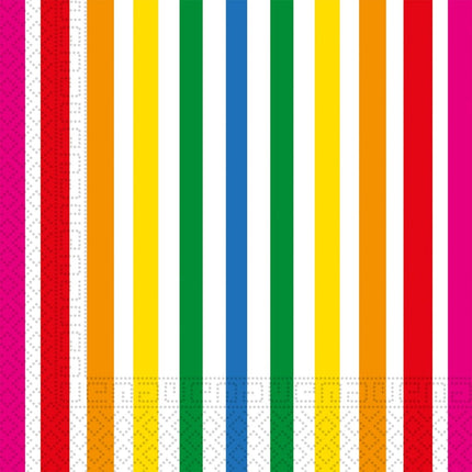 Gekleurde Servetten Regenboog 33cm 20st van Procos koop je bij Partywinkel
