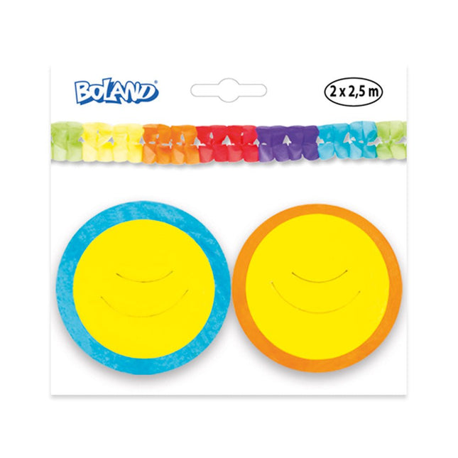 Gekleurde Slinger 2,5m 2st van Boland koop je bij Partywinkel