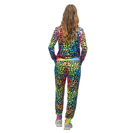 Gekleurde Trainingspak Fout Dames Luipaard Uv van Boland koop je bij Partywinkel