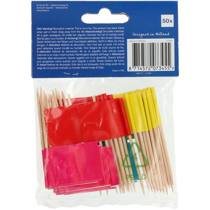 Gekleurde Vlaggenprikkers 50st van Folat koop je bij Partywinkel