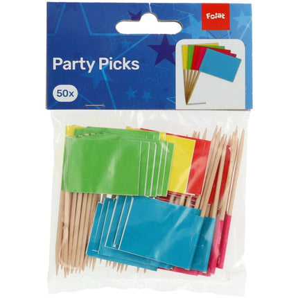 Gekleurde Vlaggenprikkers 50st van Folat koop je bij Partywinkel