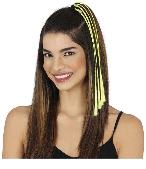 Gele Hair Extension 35cm 3st van Fiestas Guirca koop je bij Partywinkel