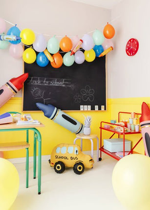 Gele Helium Ballon Schoolbus Leeg 66cm van Partydeco koop je bij Partywinkel