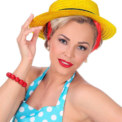 Gele Hoed Met Zwarte Band van Widmann koop je bij Partywinkel