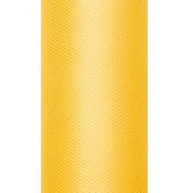 Gele Tule Rol 30cm 9m van Partydeco koop je bij Partywinkel