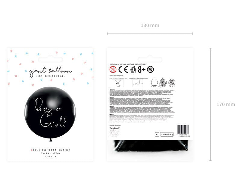 Gender Reveal Ballon Meisje 95cm van Partydeco koop je bij Partywinkel