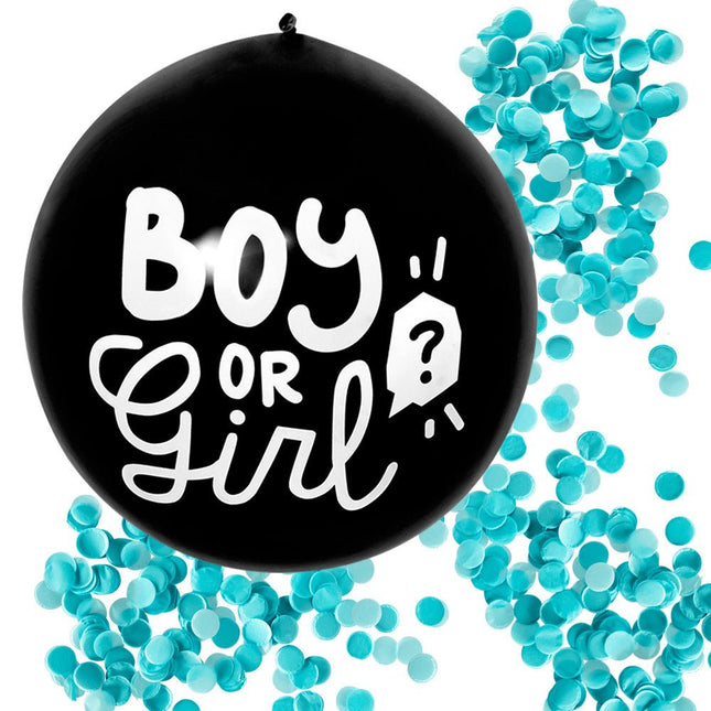 Gender Reveal Confetti Ballon Jongen 60cm van Boland koop je bij Partywinkel