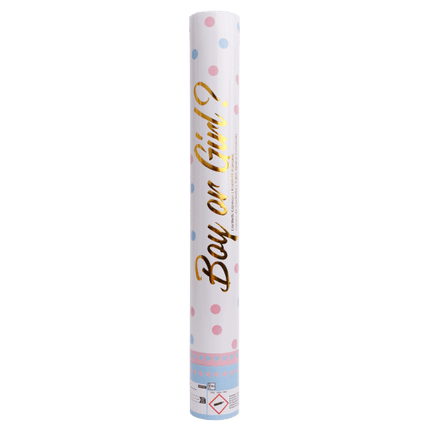 Gender Reveal Confetti Kanon Lichtblauw 40cm van Riethmueller koop je bij Partywinkel