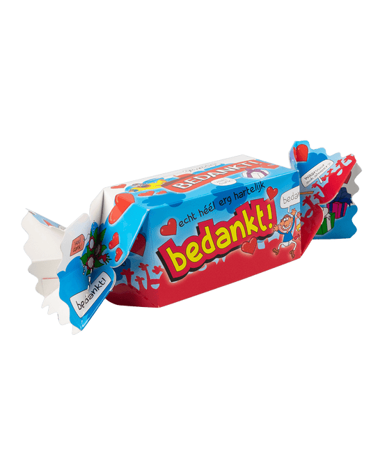 Geschenkdoosje Bedankt Blauw 26cm van Paper Dreams koop je bij Partywinkel