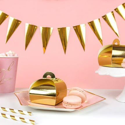 Geschenkdoosjes Goud 6cm 10st van Partydeco koop je bij Partywinkel