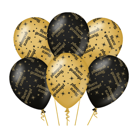 Geslaagd Ballonnen Goud Zwart 30cm van Paper Dreams koop je bij Partywinkel