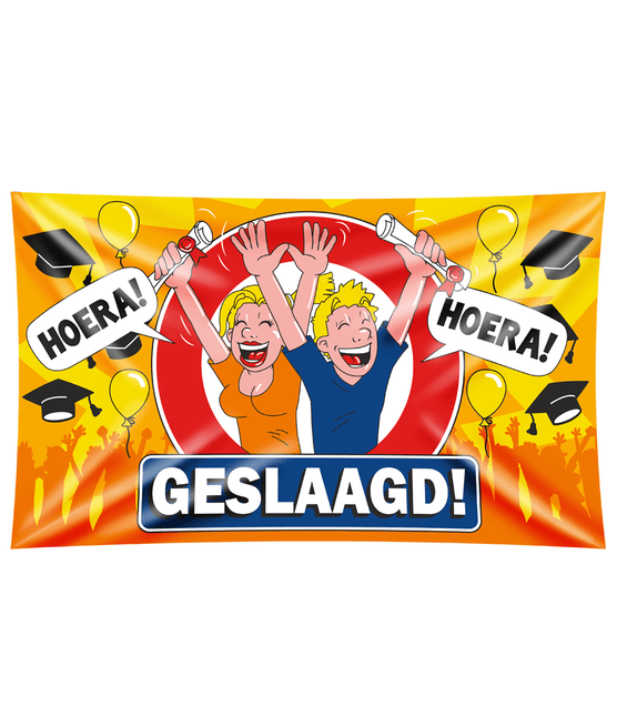 Geslaagd Gevelvlag Hoera 1,5m van Paper Dreams koop je bij Partywinkel