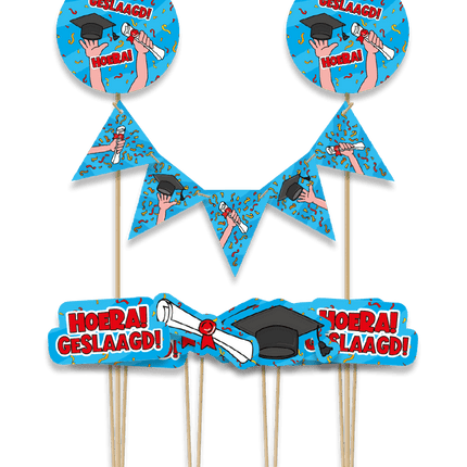 Geslaagd Taarttopper 30cm van Paper Dreams koop je bij Partywinkel