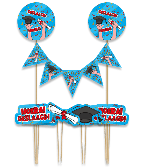 Geslaagd Taarttopper 30cm van Paper Dreams koop je bij Partywinkel