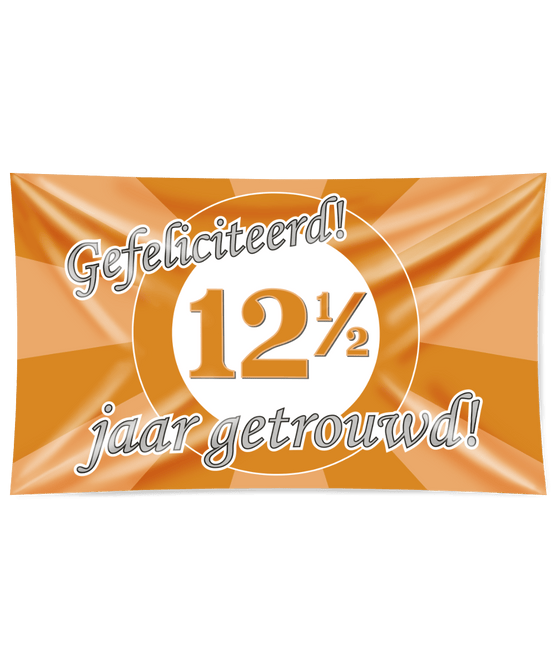 Gevelvlag 12,5 Jaar Getrouwd 1,5m van Paper Dreams koop je bij Partywinkel