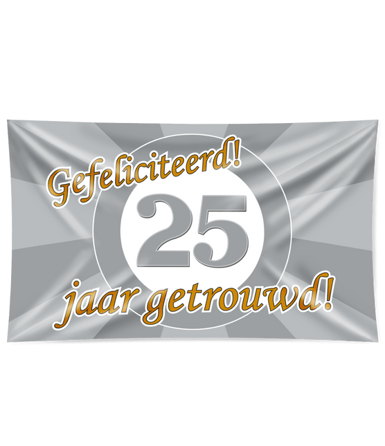 Gevelvlag 25 Jaar Getrouwd 1,5m van Paper Dreams koop je bij Partywinkel