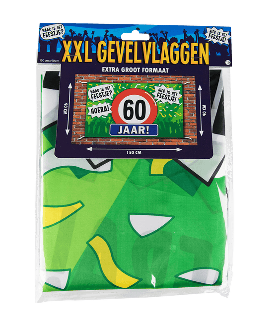 Gevelvlag 60 Jaar 1,5m van Paper Dreams koop je bij Partywinkel