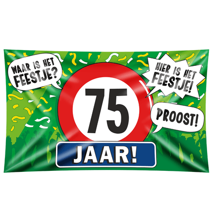 Gevelvlag 75 Jaar 1,5m van Paper Dreams koop je bij Partywinkel