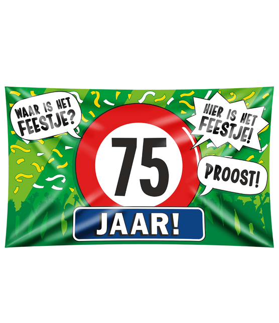 Gevelvlag 75 Jaar 1,5m van Paper Dreams koop je bij Partywinkel