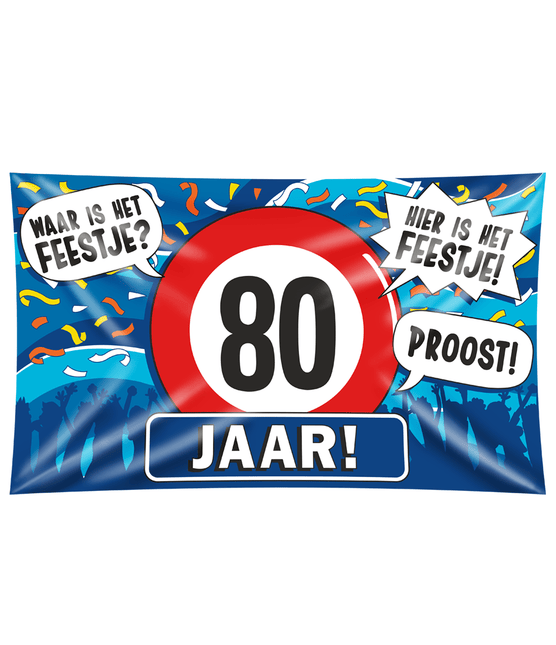 Gevelvlag 80 Jaar 1,5m van Paper Dreams koop je bij Partywinkel