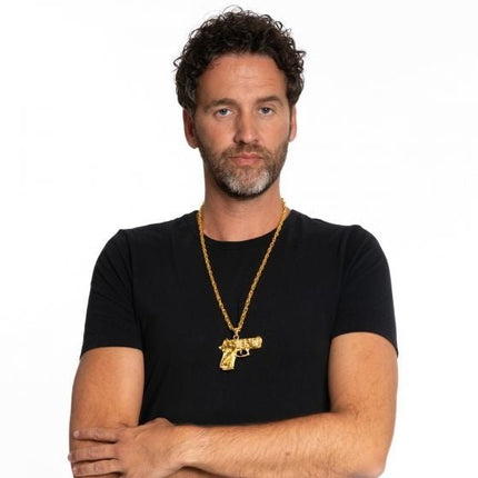 Geweren Ketting Goud van Partychimp koop je bij Partywinkel