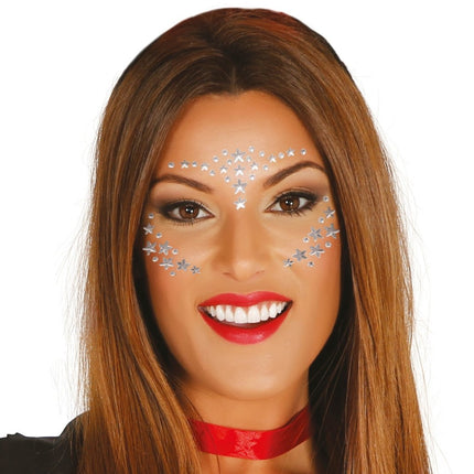 Gezichts Dianantjes Ster Zilver van Fiestas Guirca koop je bij Partywinkel