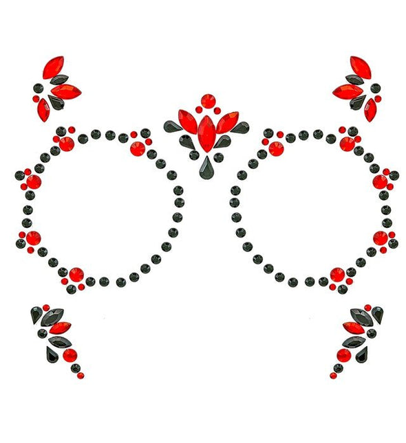 Gezichtsdecoratie Dag van De Doden Rood/Zwart van Widmann koop je bij Partywinkel