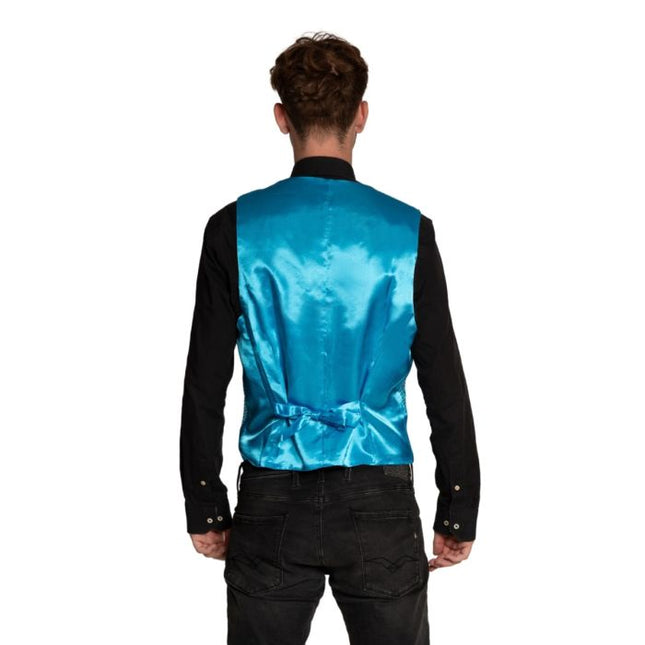 Gilet + Strik Turquoise van Partychimp koop je bij Partywinkel