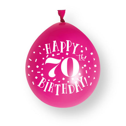 10ct Happy 70th Birthday 23cm Latex Balloons