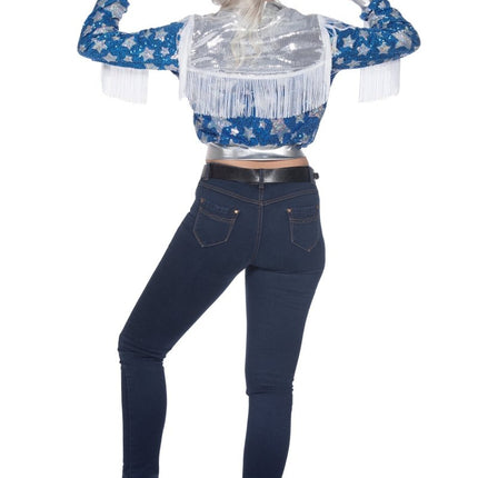 Ster Jas Blauw Dames Glamorous Pailletten van Wilbers & Wilbers koop je bij Partywinkel