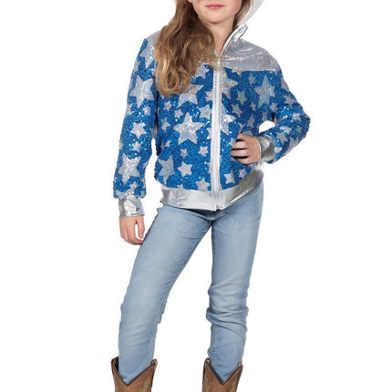 Ster Jas Rood Zilver Meisje Pailletten van Wilbers & Wilbers koop je bij Partywinkel