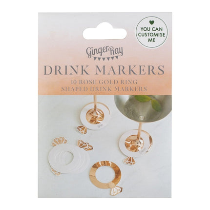 Glasmarkers Ring 10cm 10st van Ginger Ray koop je bij Partywinkel