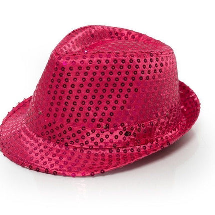 Glitter Hoed Fuchsia van Partychimp koop je bij Partywinkel