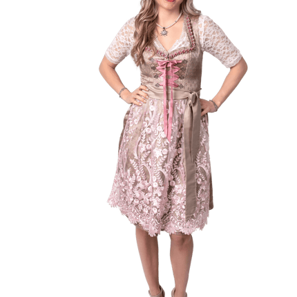 Goud Roze Dirndl Jurk Oktoberfest Dames 2 Delig van Haus Huberts koop je bij Partywinkel