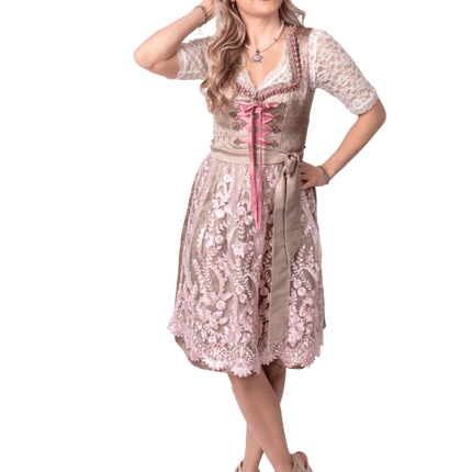 Goud Roze Dirndl Jurk Oktoberfest Dames 2 Delig van Haus Huberts koop je bij Partywinkel