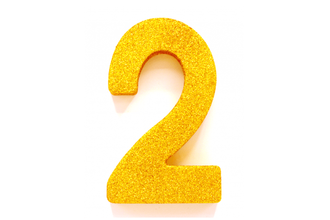 Goud Tafeldecoratie Cijfer 2 Glitter 20,5cm van WeFiesta koop je bij Partywinkel