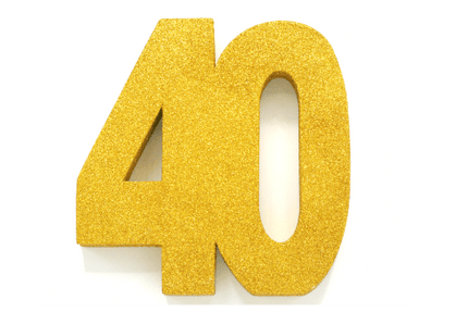 Goud Tafeldecoratie Cijfer 40 Glitter 20,5cm van WeFiesta koop je bij Partywinkel