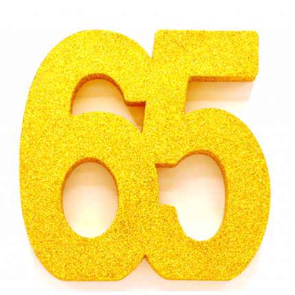 Goud Tafeldecoratie Cijfer 65 Glitter 20,5cm van WeFiesta koop je bij Partywinkel