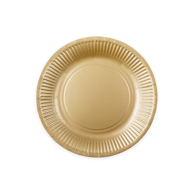 Gouden Borden Papier 23cm 16st van WeFiesta koop je bij Partywinkel