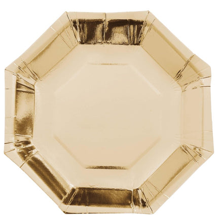 Gouden Borden Papier 23cm 6st van Fiestas Guirca koop je bij Partywinkel